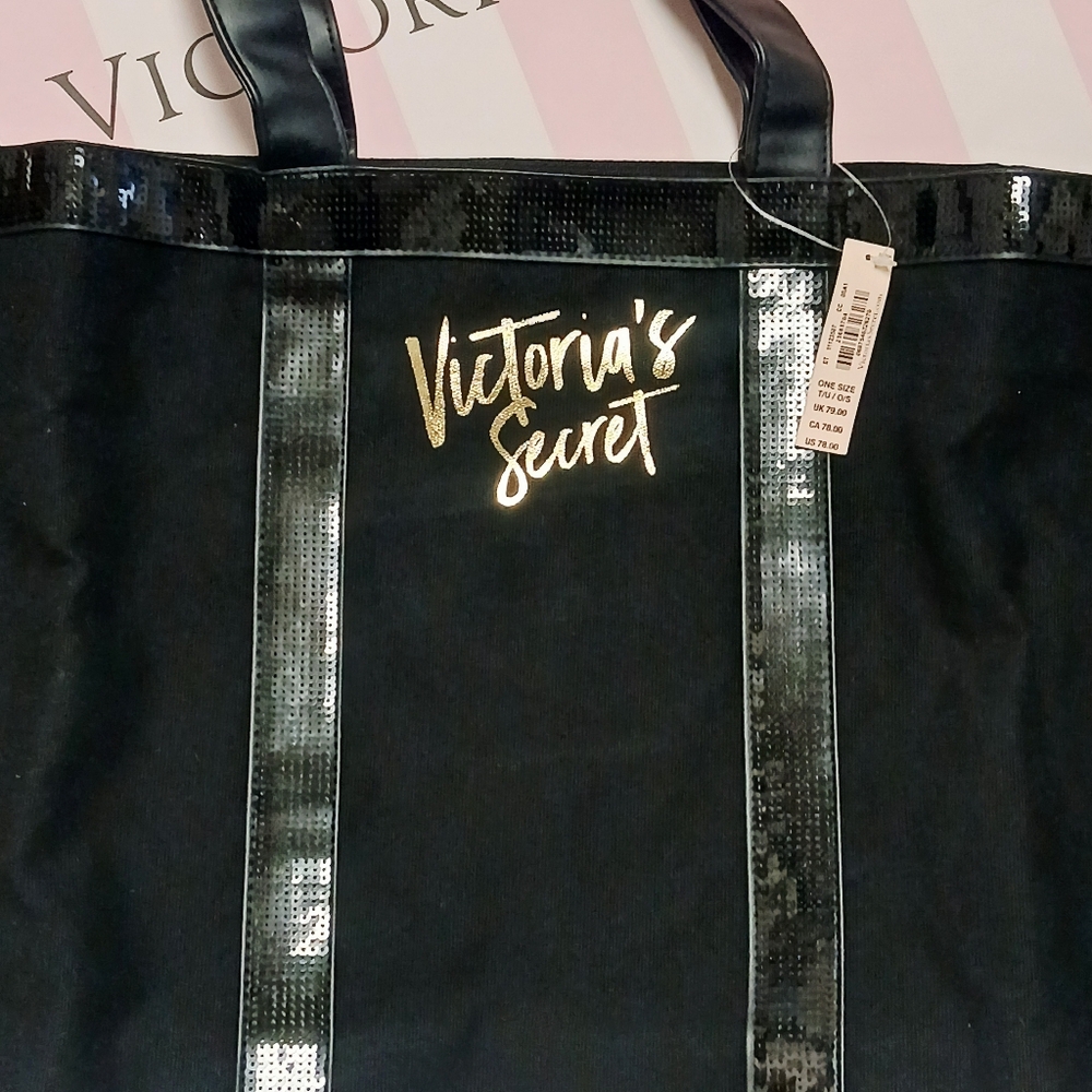 Victoria's Secret Sequin Bling Weekender Tote Bag - Picture 3 of 8